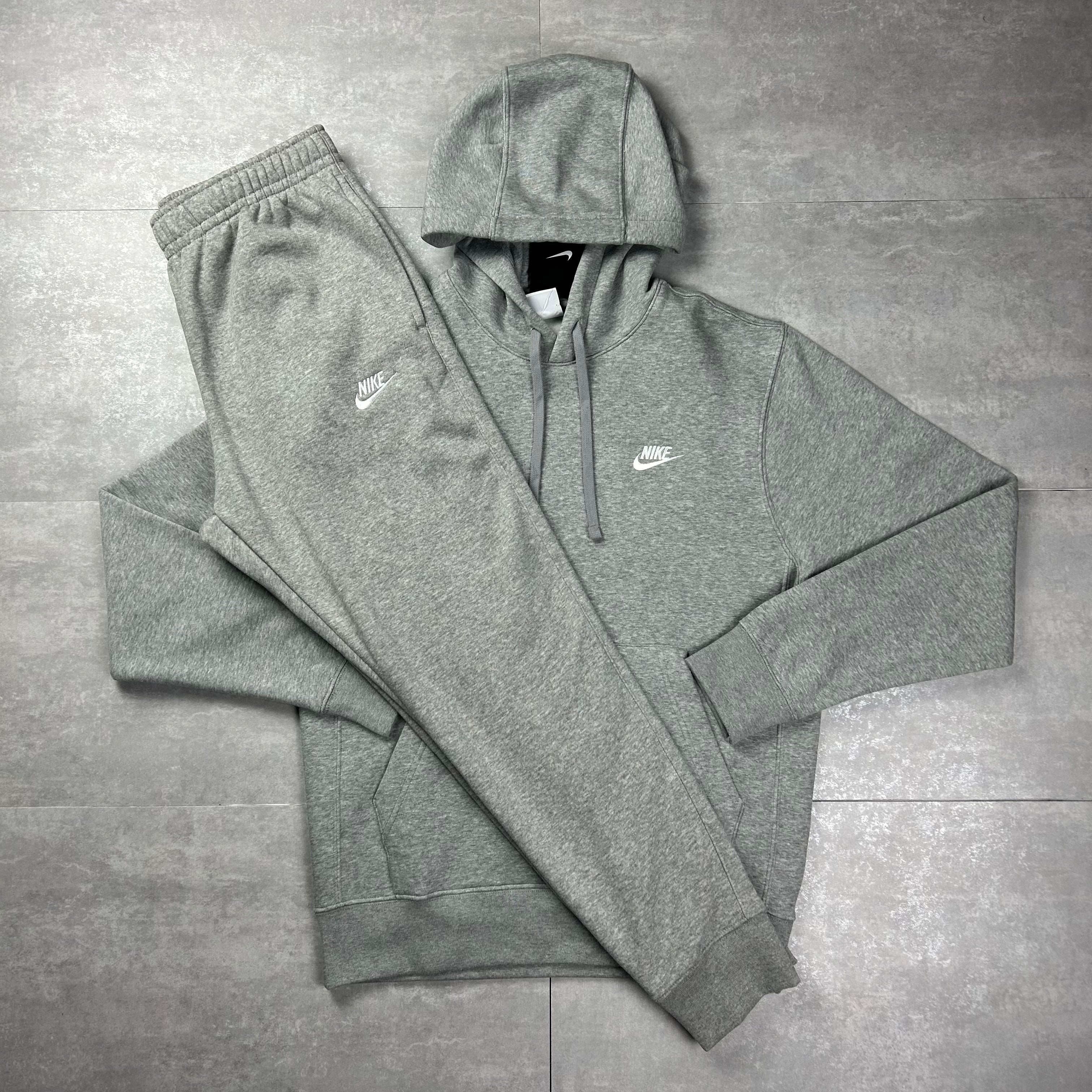 Nike club fleece tracksuit set grey