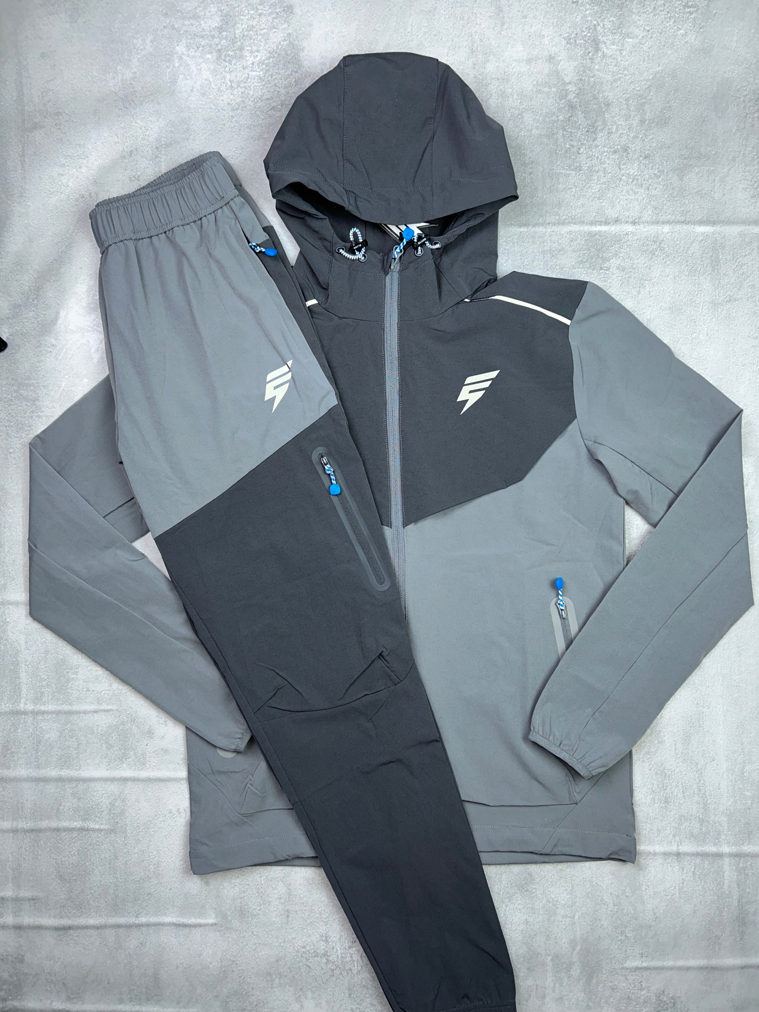 elude ghost men's tracksuit set light grey/coal/blue