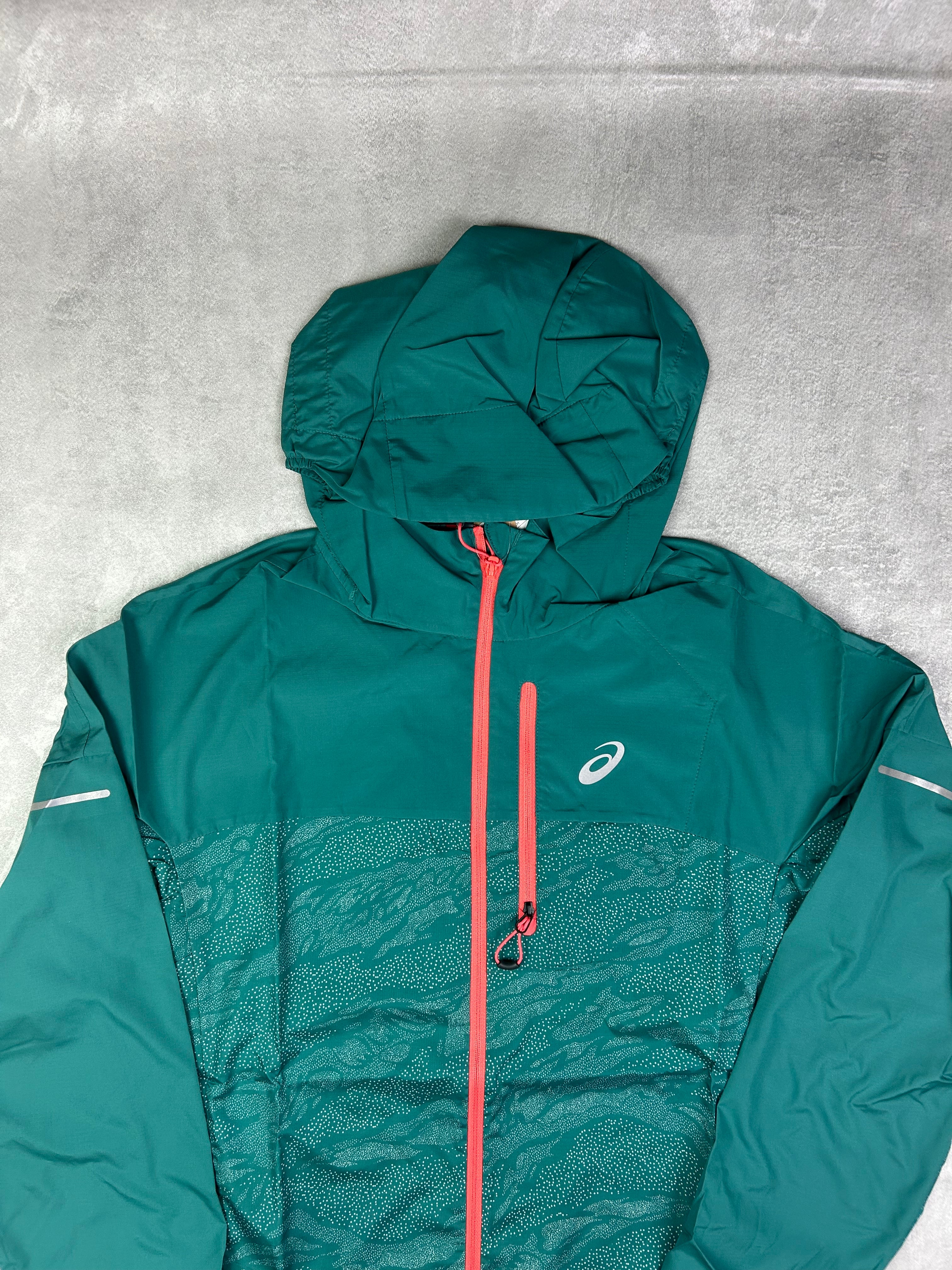 Asics fuji trail packable wind-runner jacket turqoise