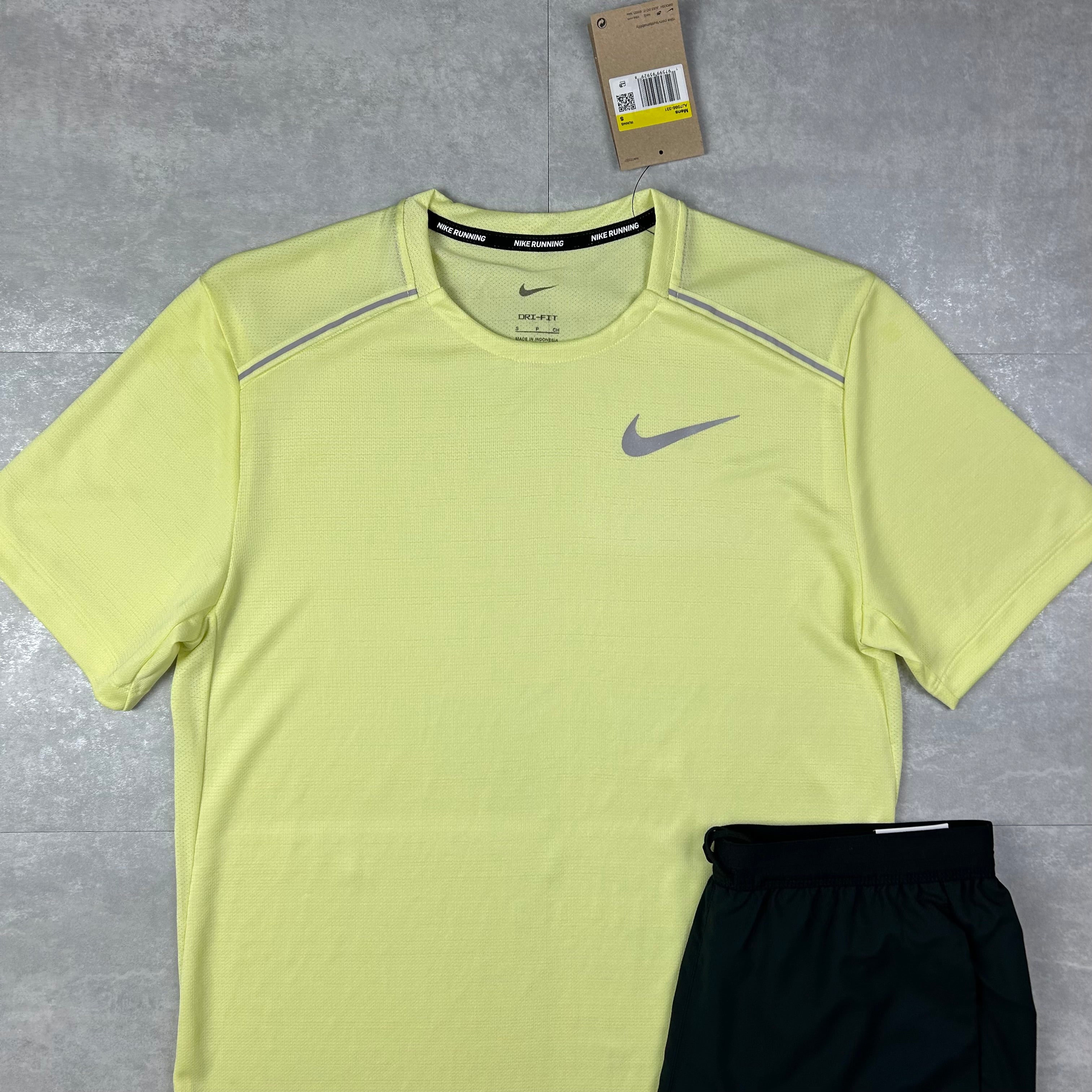 Nike men’s miler 1.0 set luminous green/black