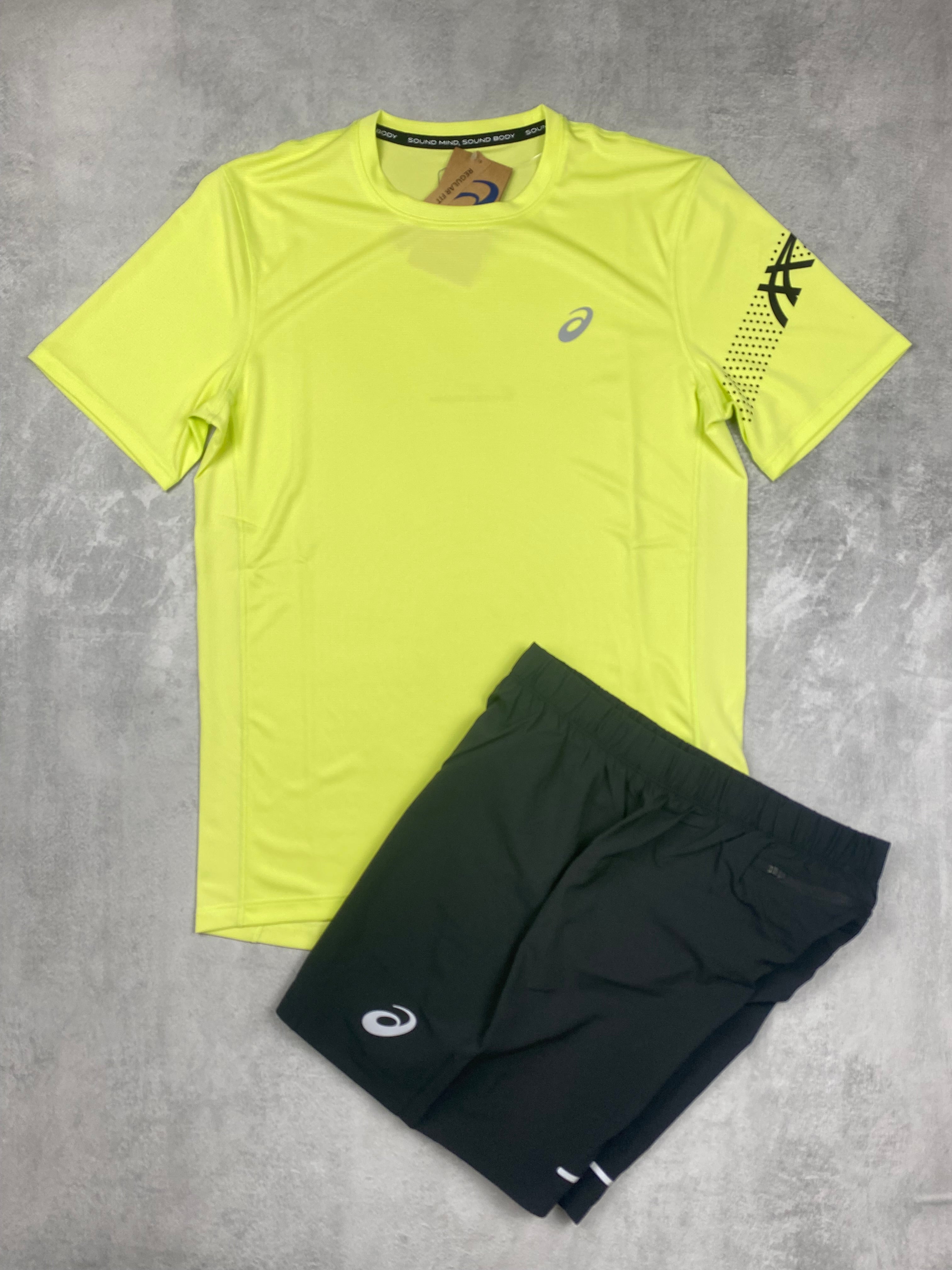 Asics Men's icon lime/black running set