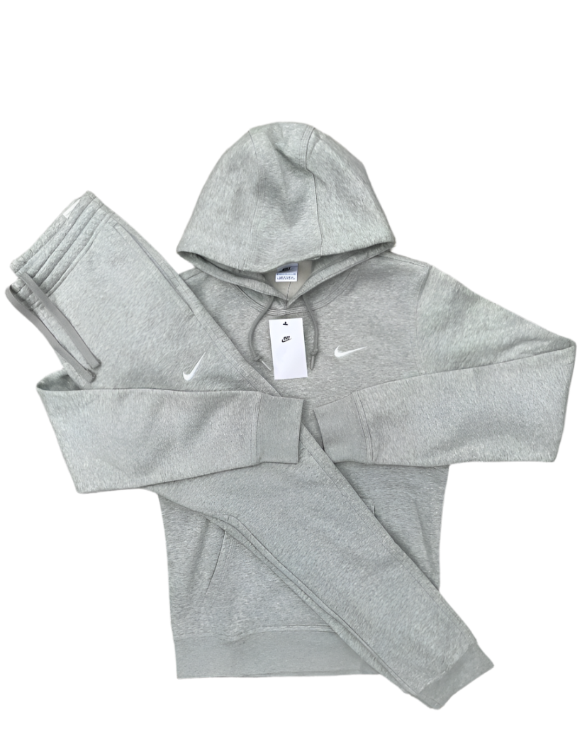 nike club fleece tracksuit set grey