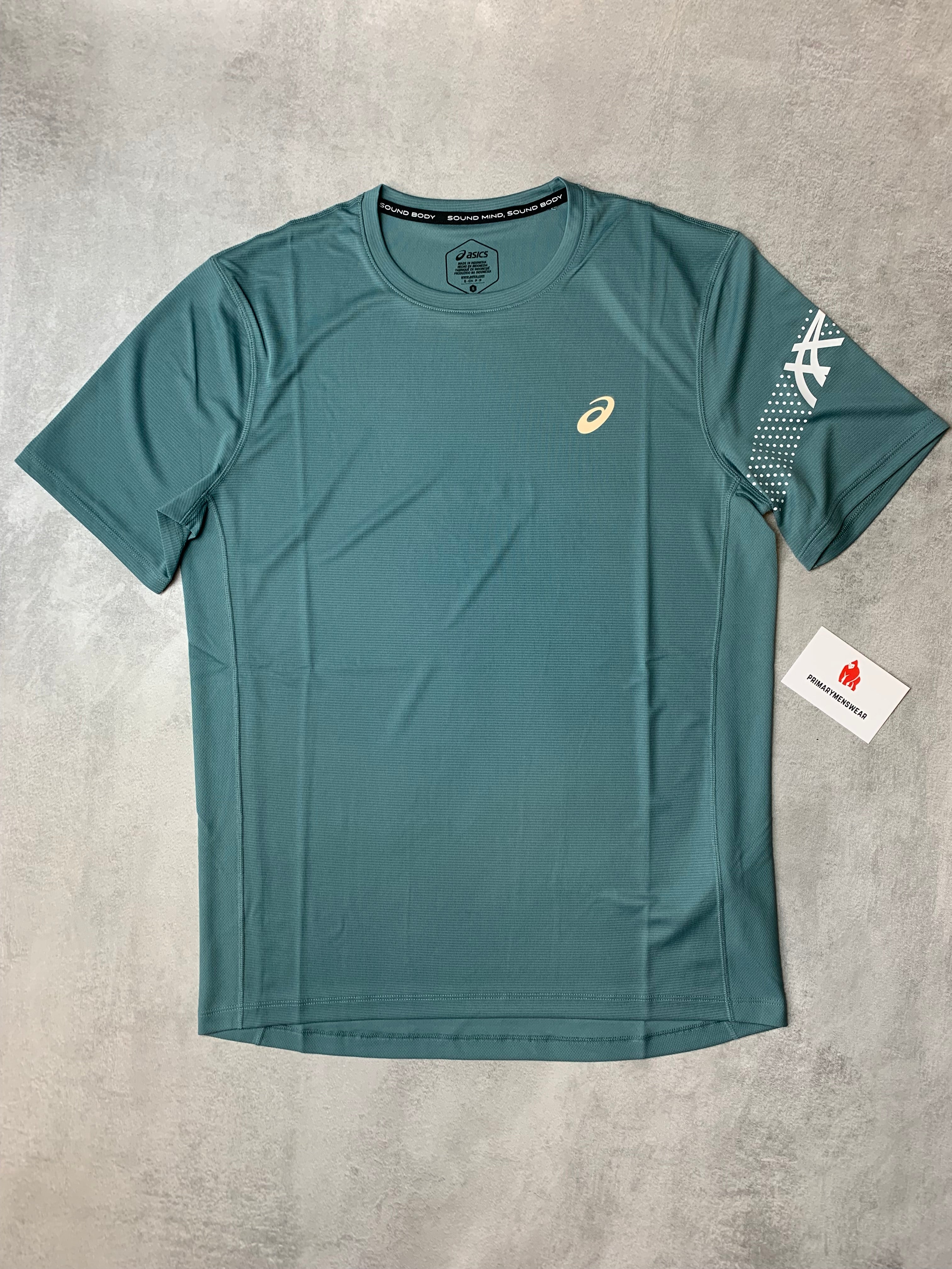 asics icon teal t shirt