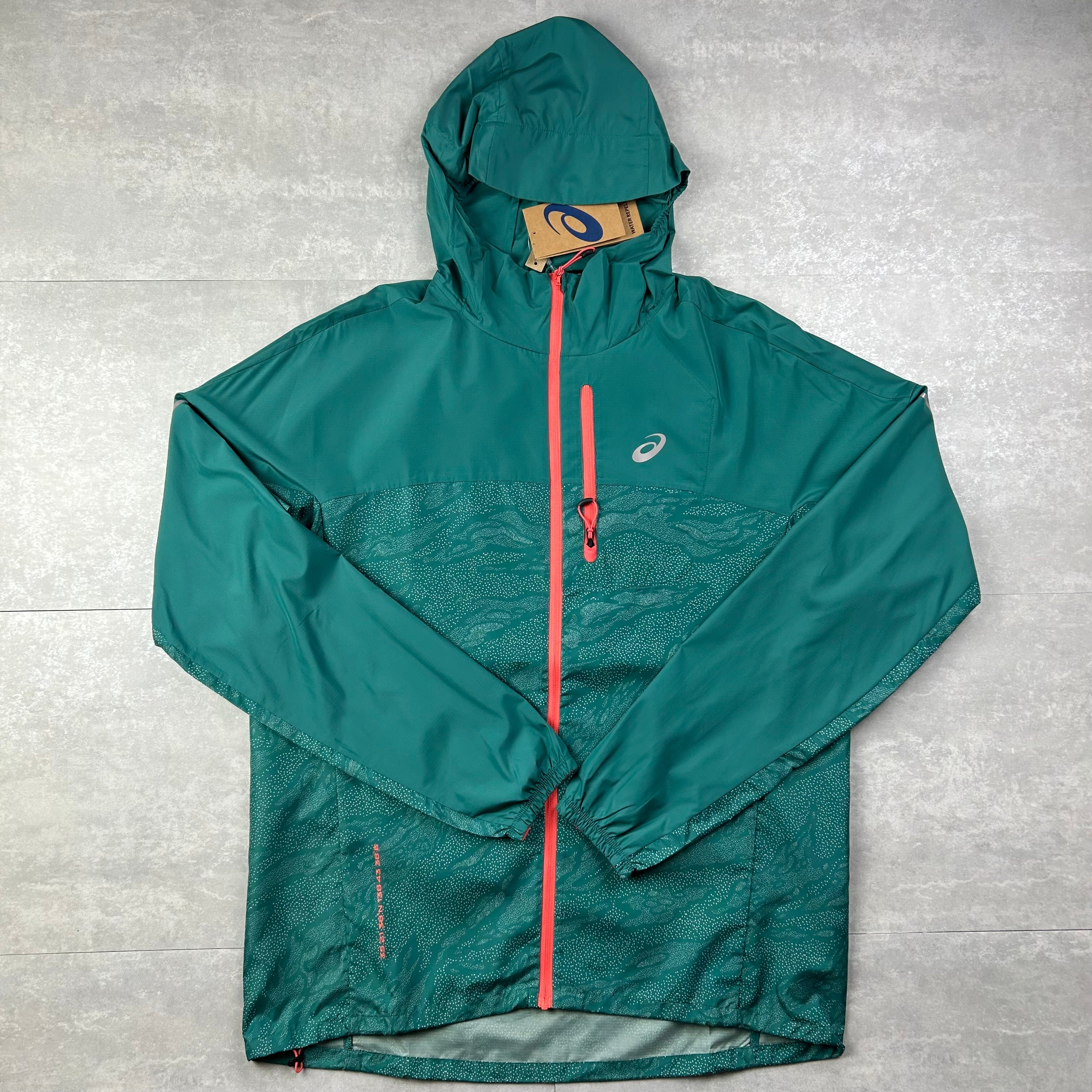Asics fuji trail packable wind-runner jacket turqoise