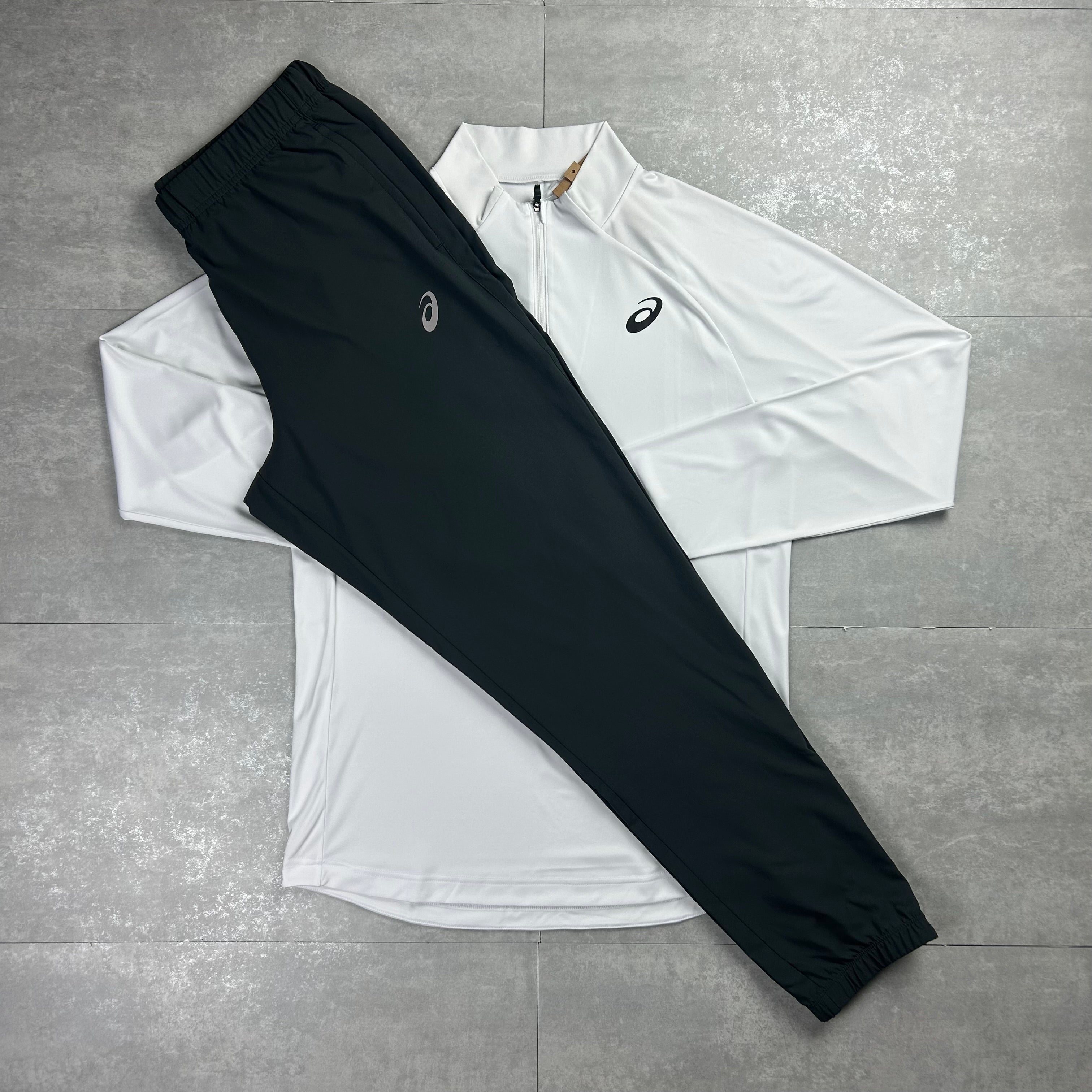 Asics sport run tracksuit set white/grey