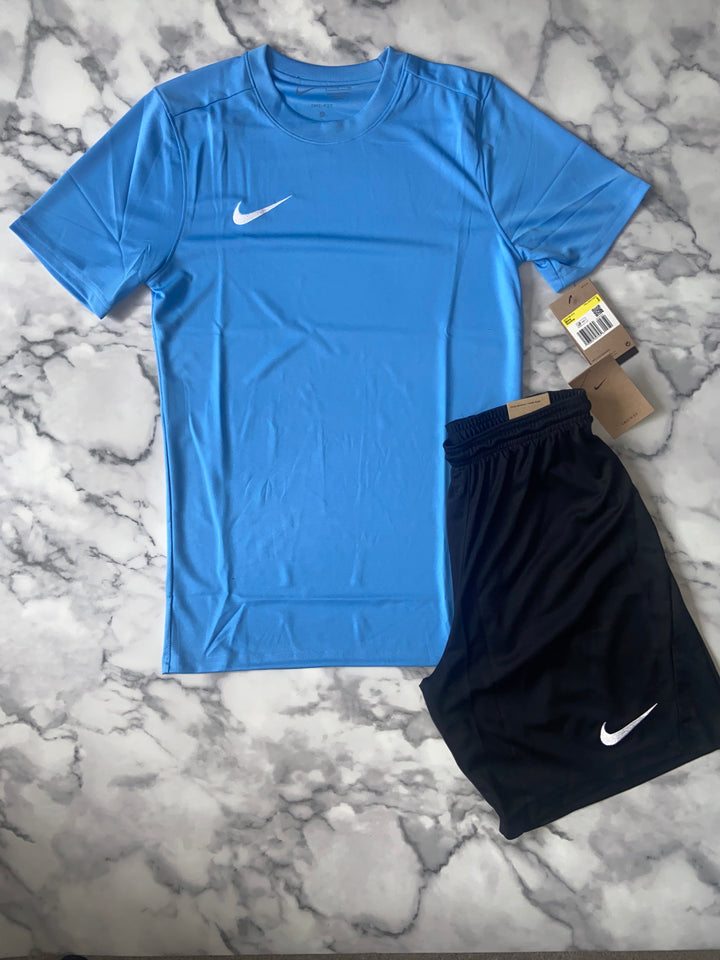 nike dri-fit outfit set blue/black