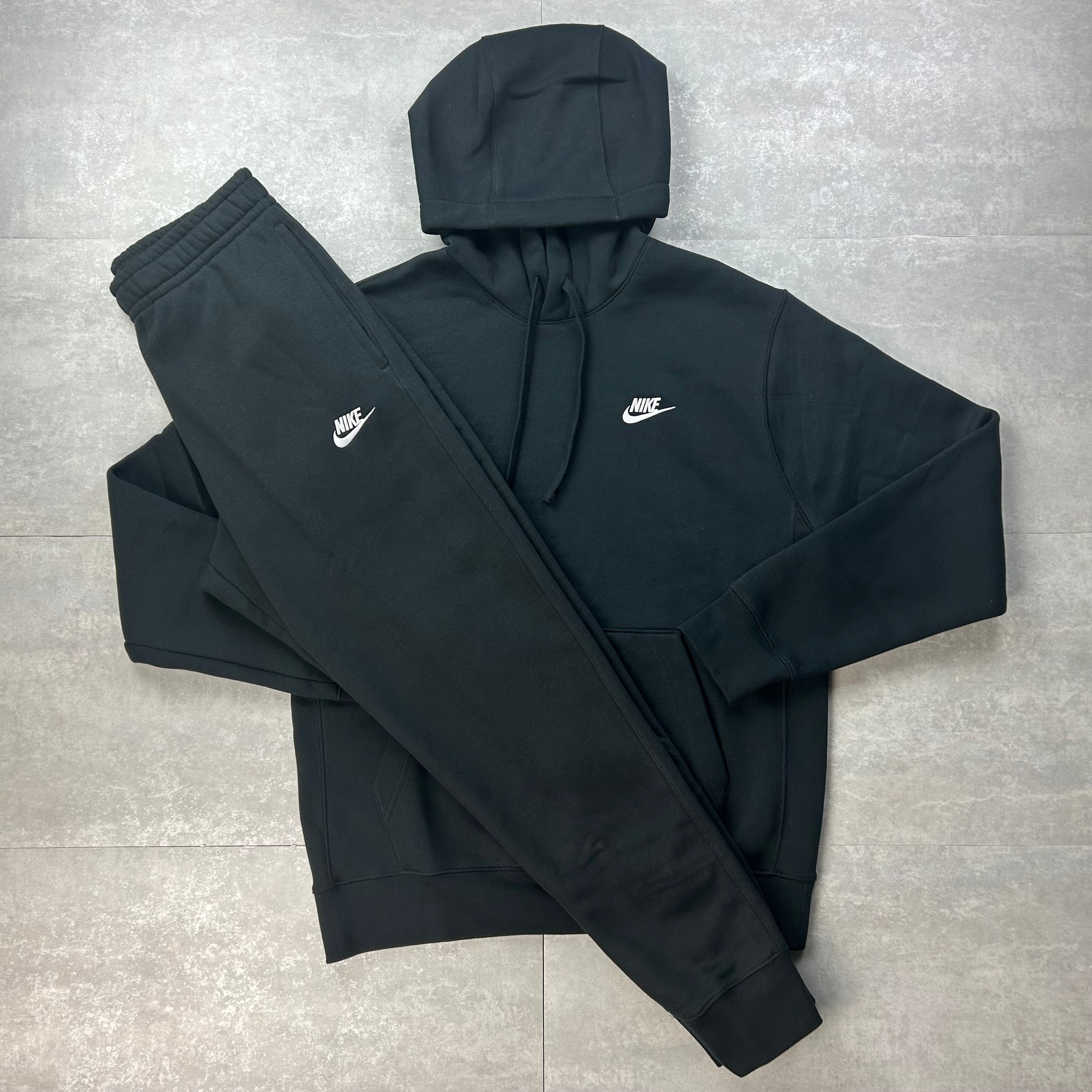 Nike club fleece tracksuit set black