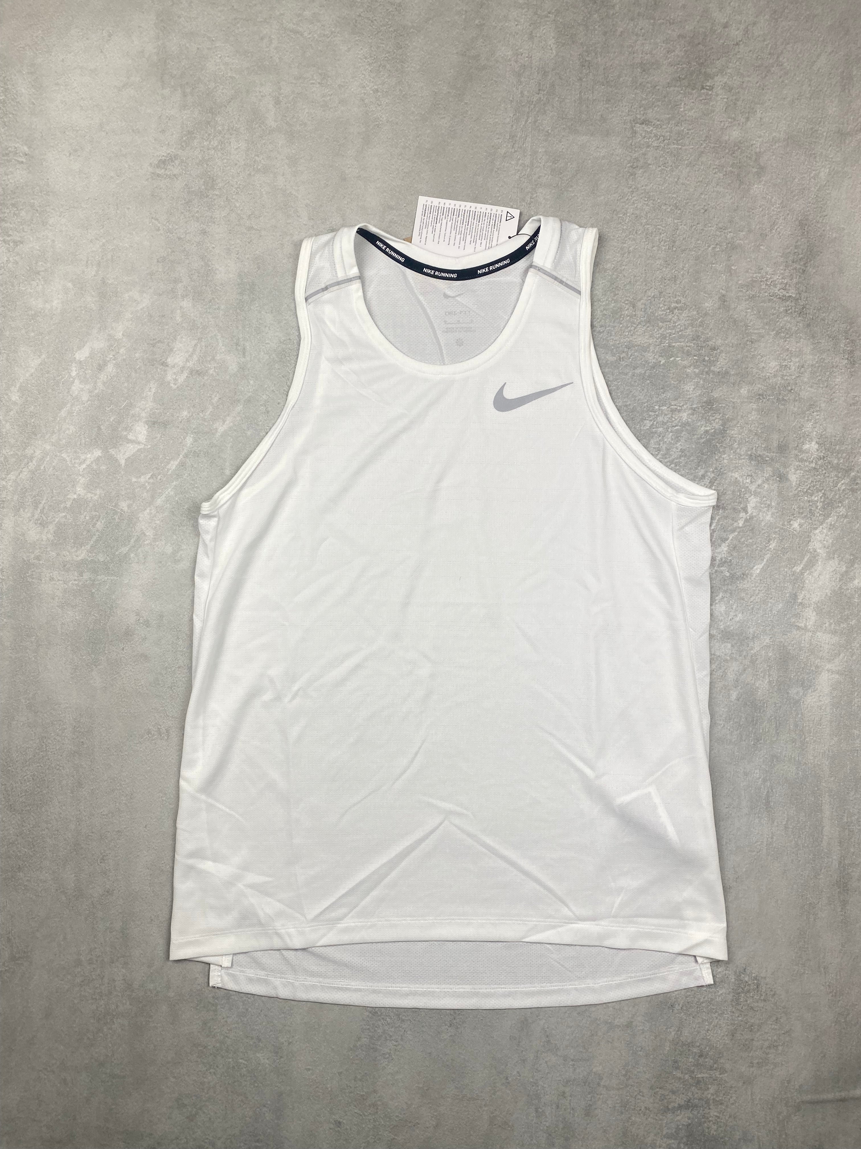 Nike men's miler 1.0 white vest