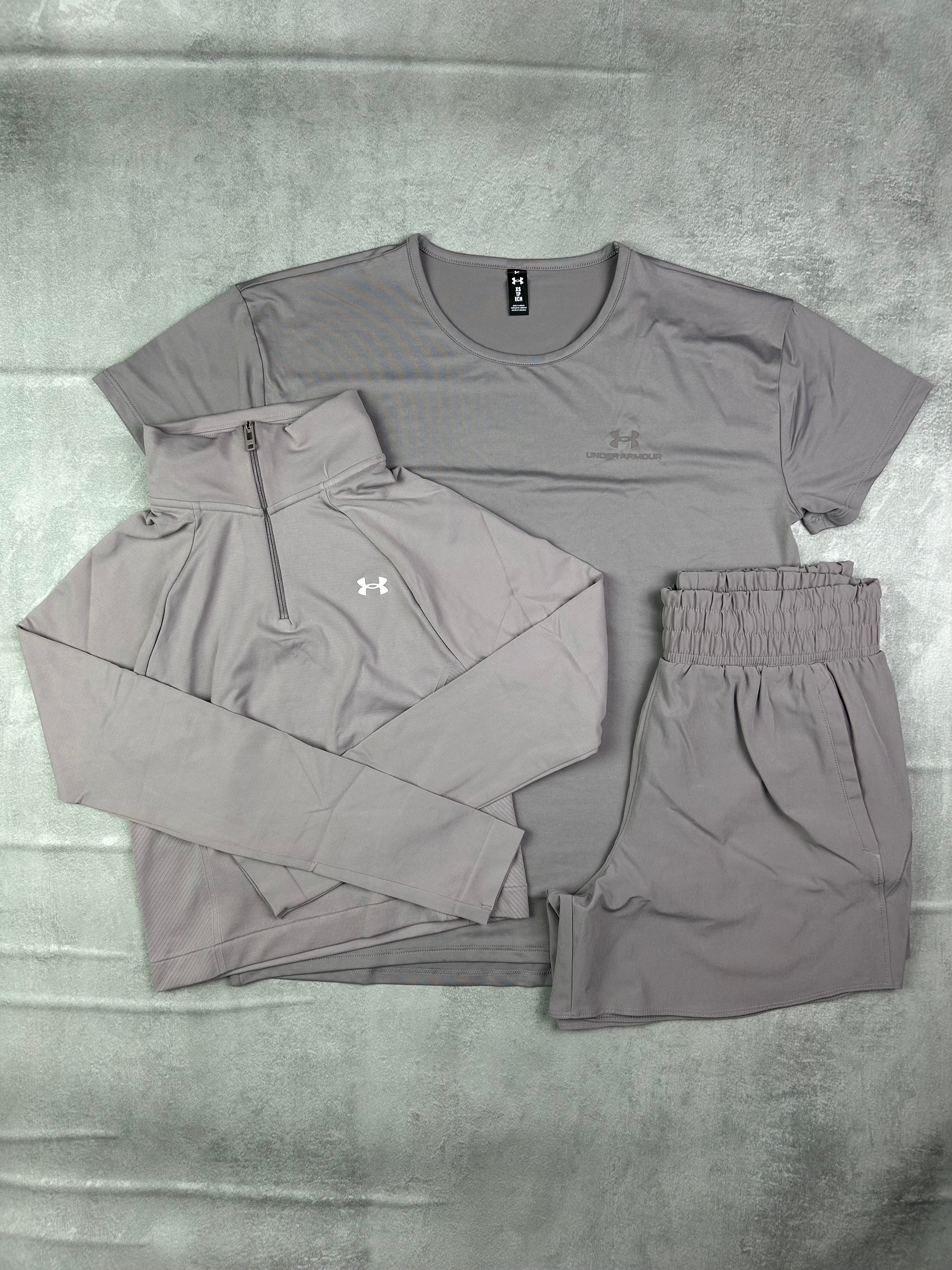 under armour women's vanish 3 piece set tetra grey/lavender
