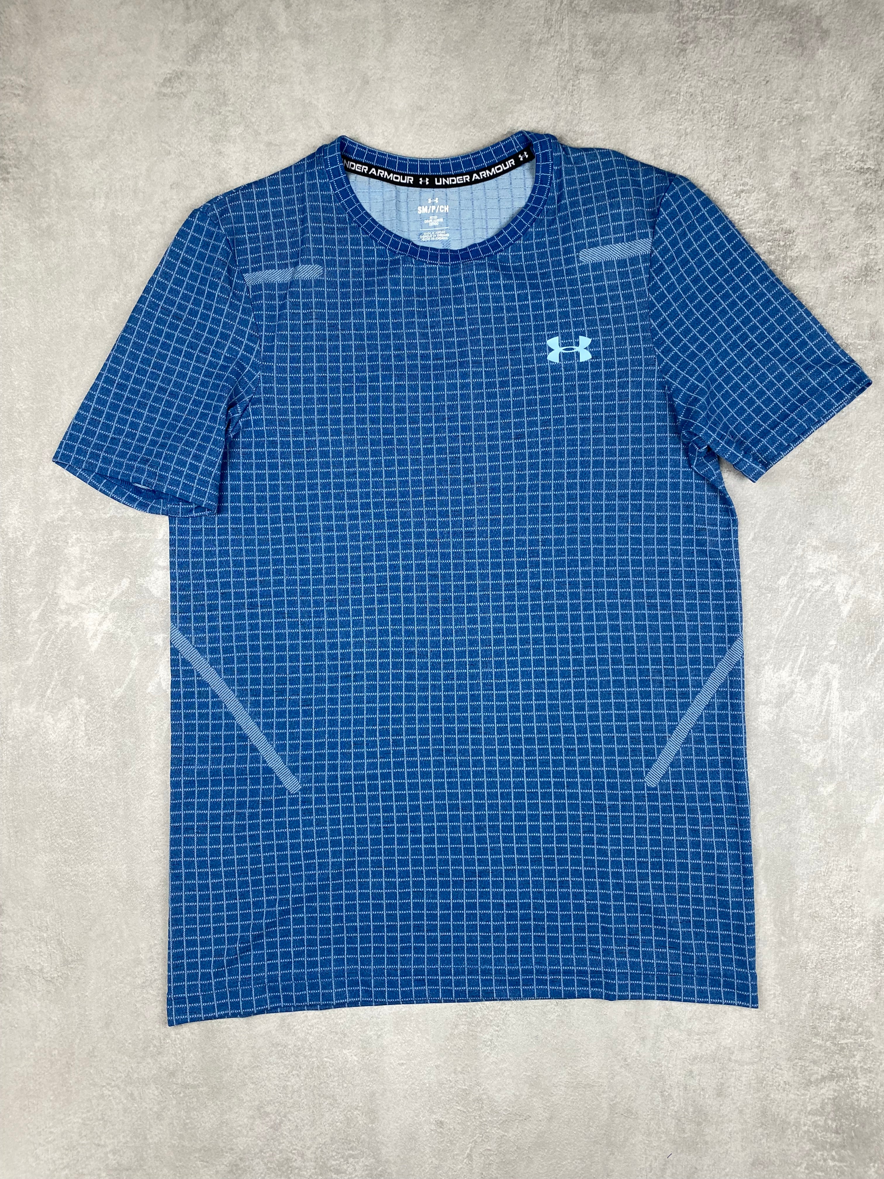 under armour Men's seamless grid SS t shirt blue