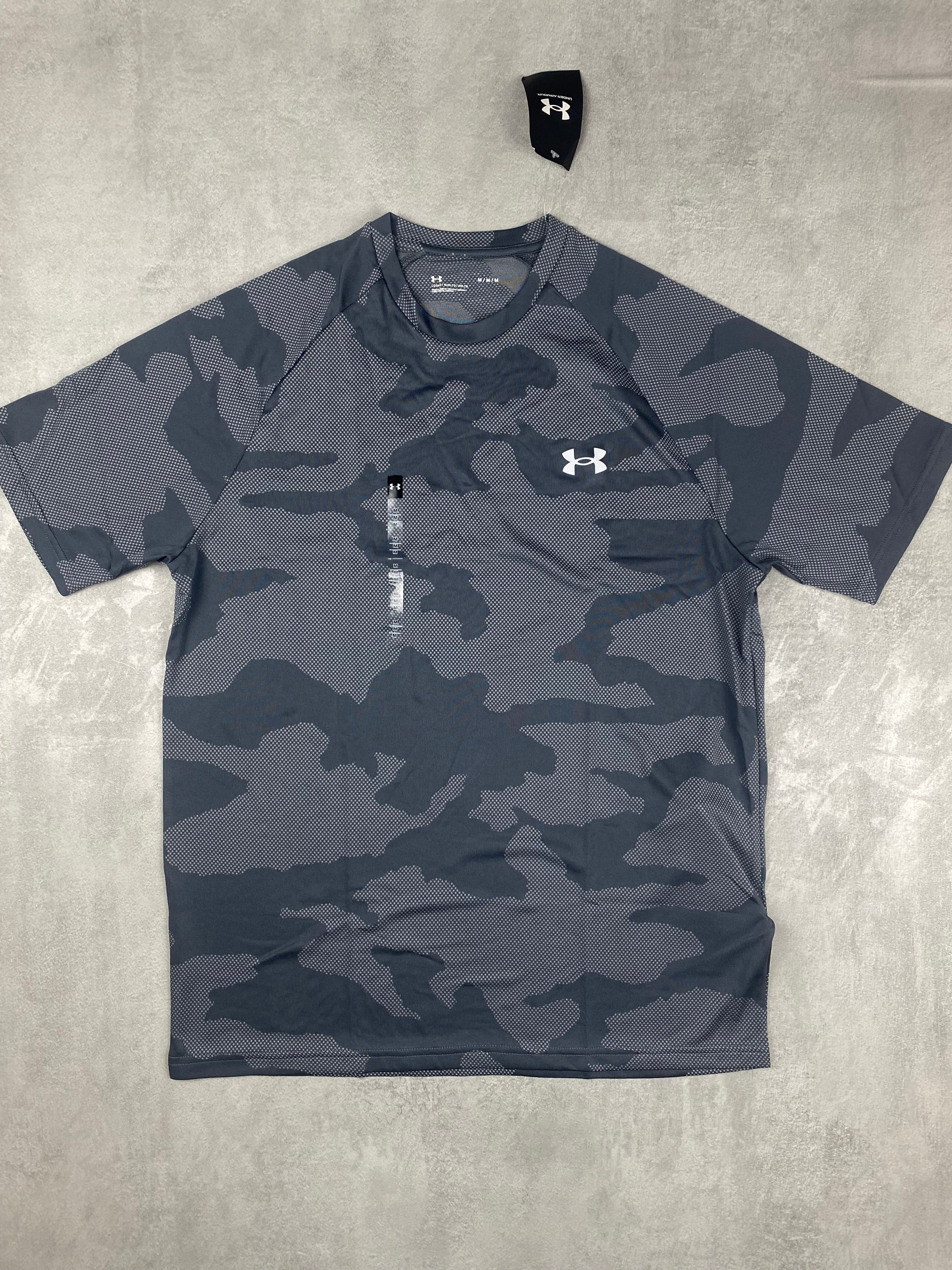 Under Armour Men's UA Velocity camo Jacquard Short Sleeve t shirt grey