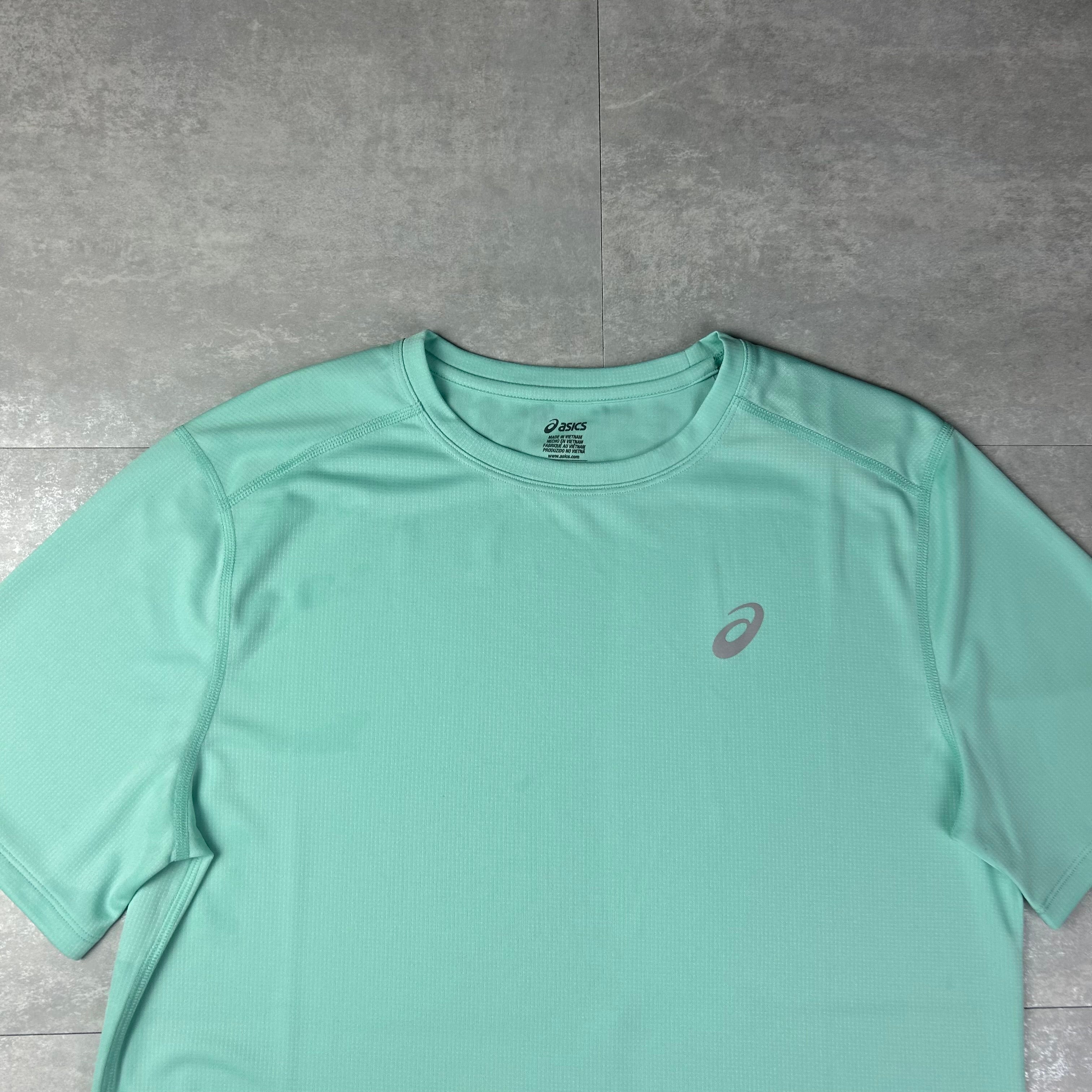 Asics silver t shirt oasis green