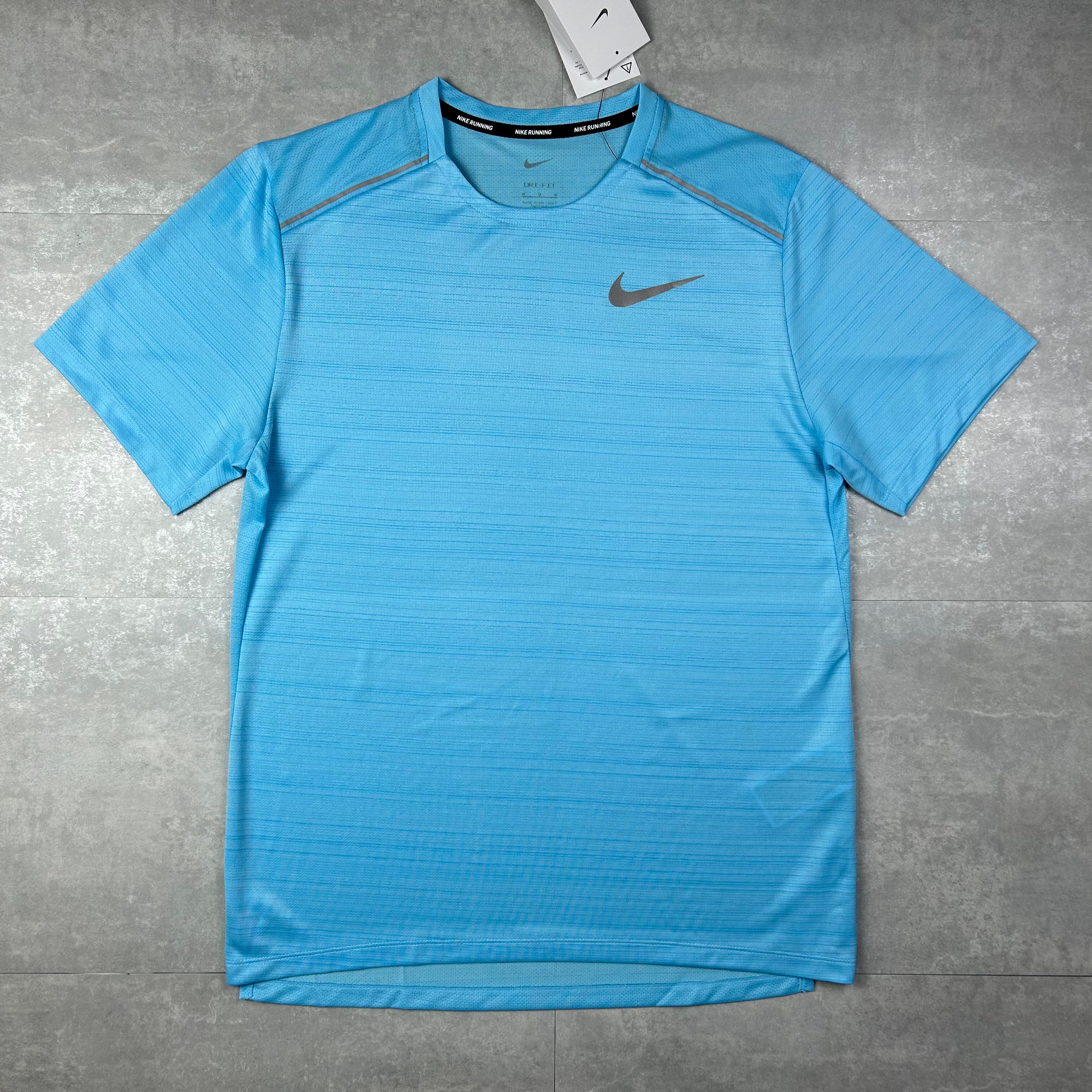 Nike miler 1.0 men's t shirt aqua blue