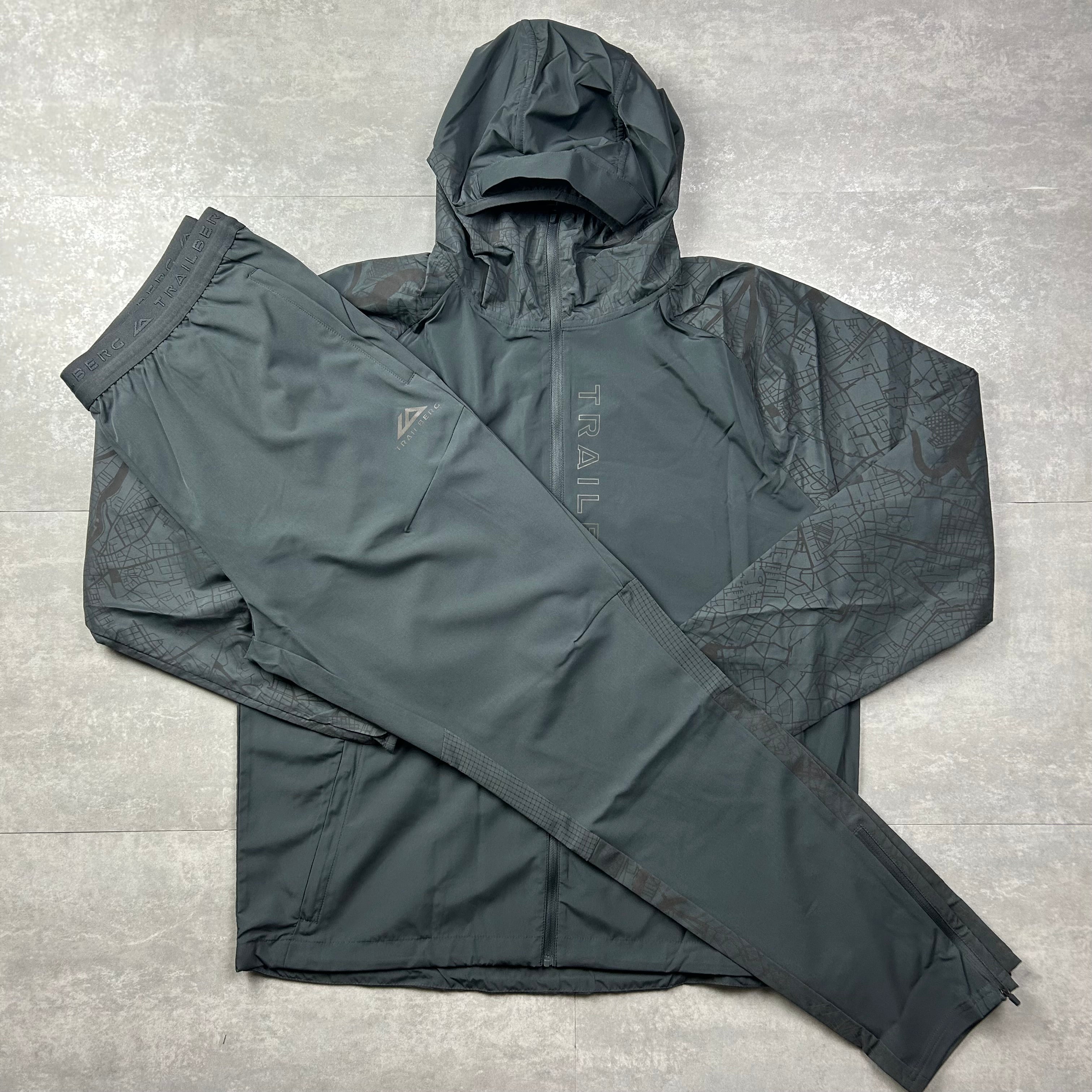 trailberg geneva running tracksuit set charcoal grey