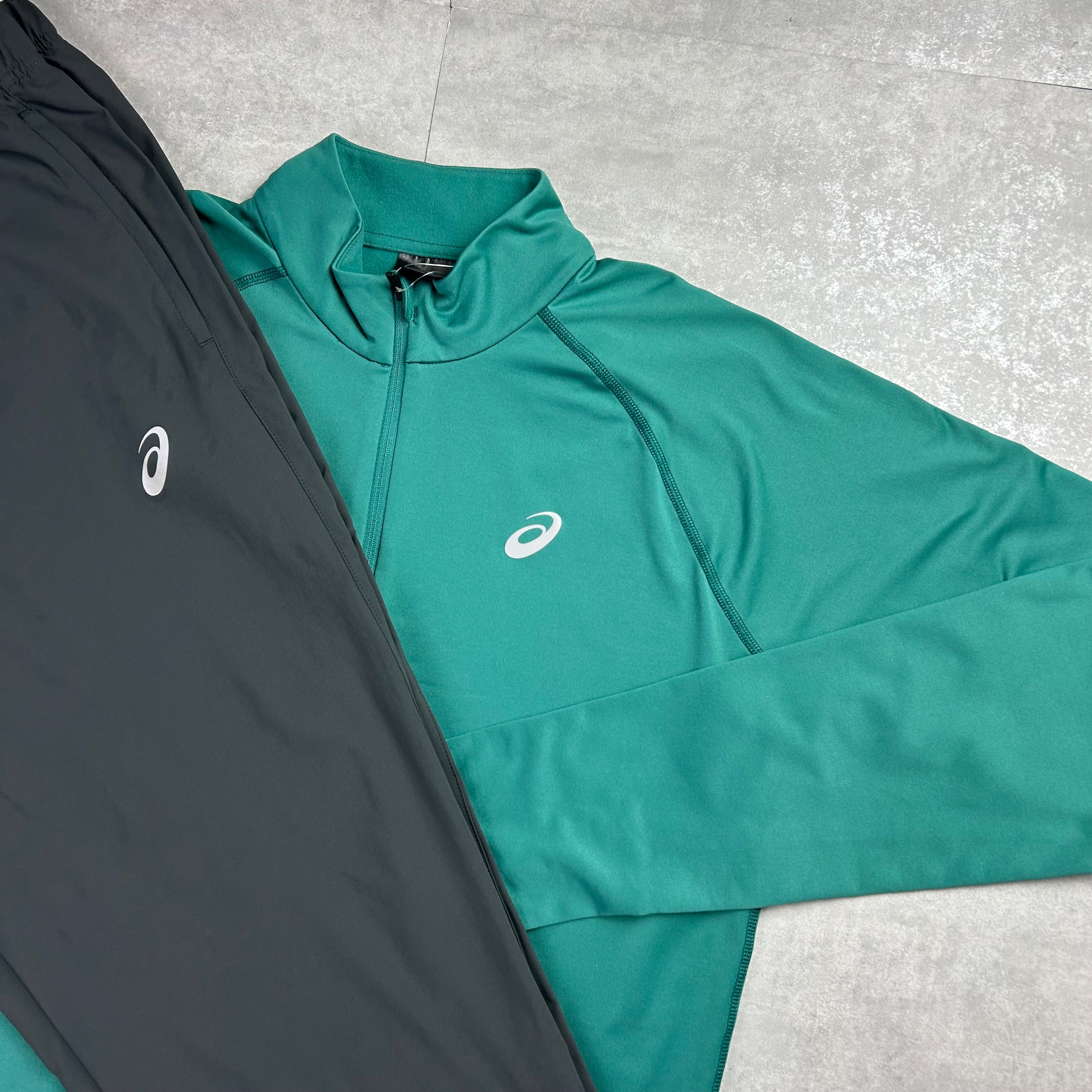 Asics sport run tracksuit set turqoise/grey