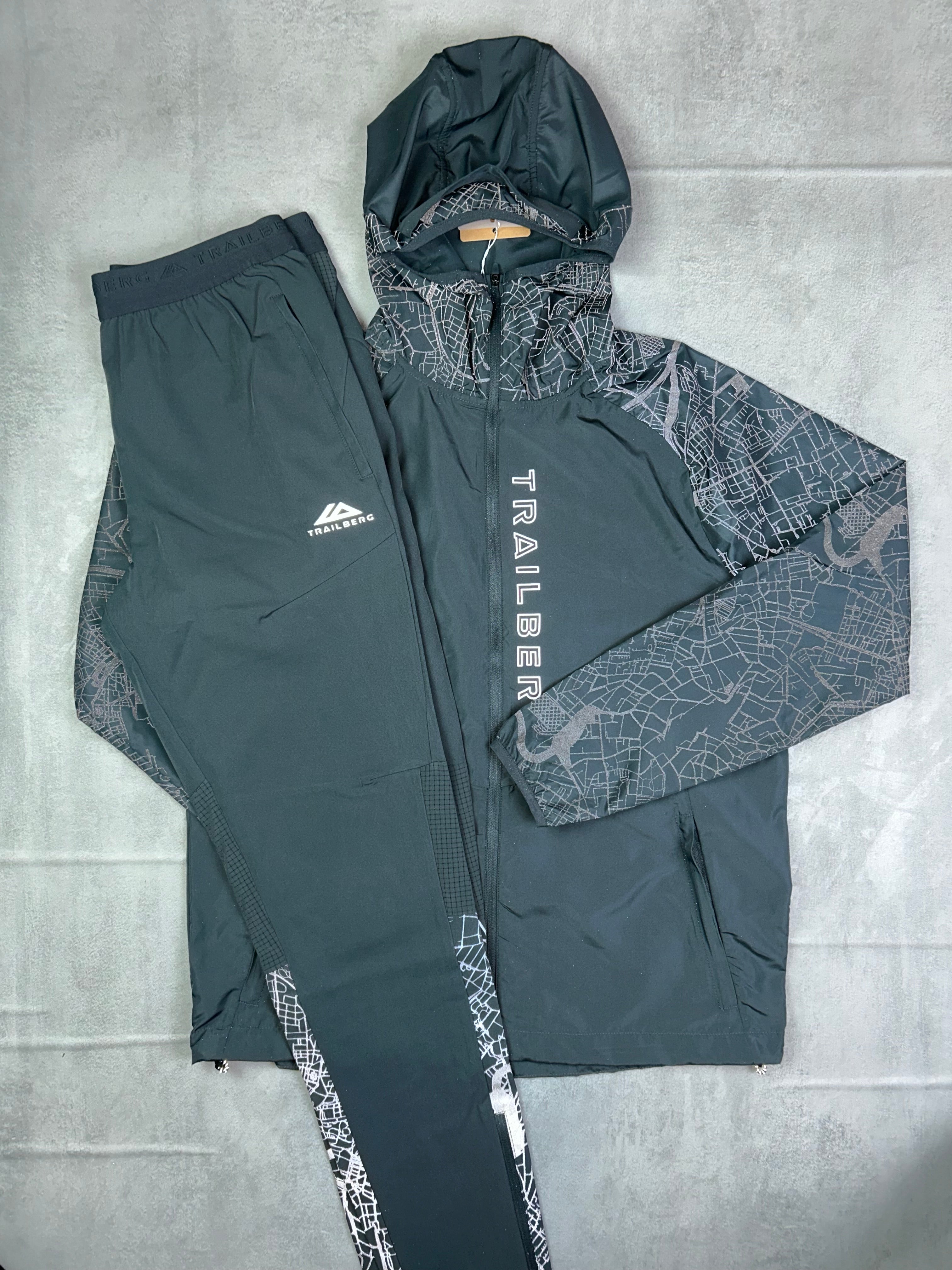 trailberg geneva running tracksuit set charcoal grey