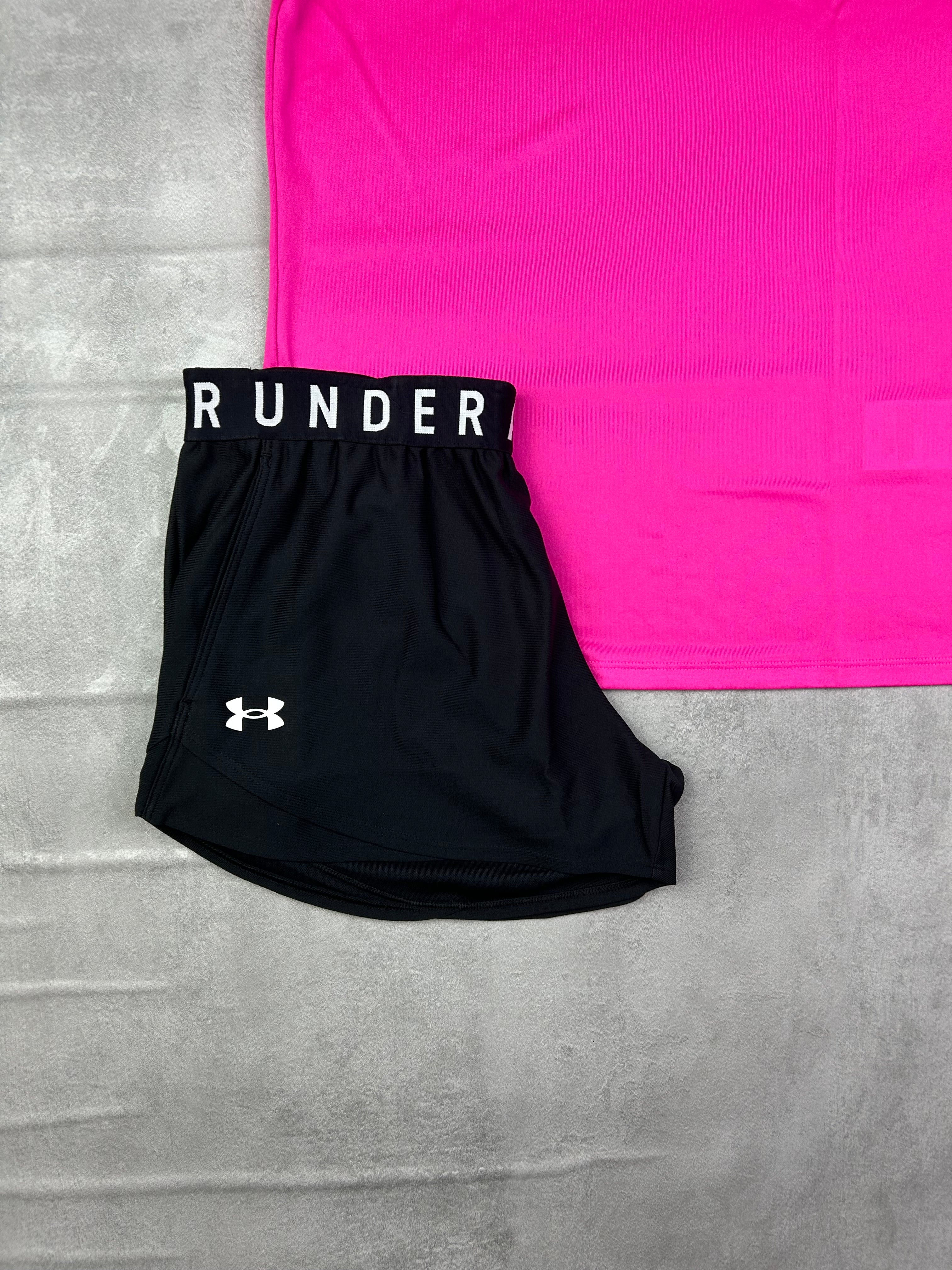 under armour women's play up 3.0 shorts black/white