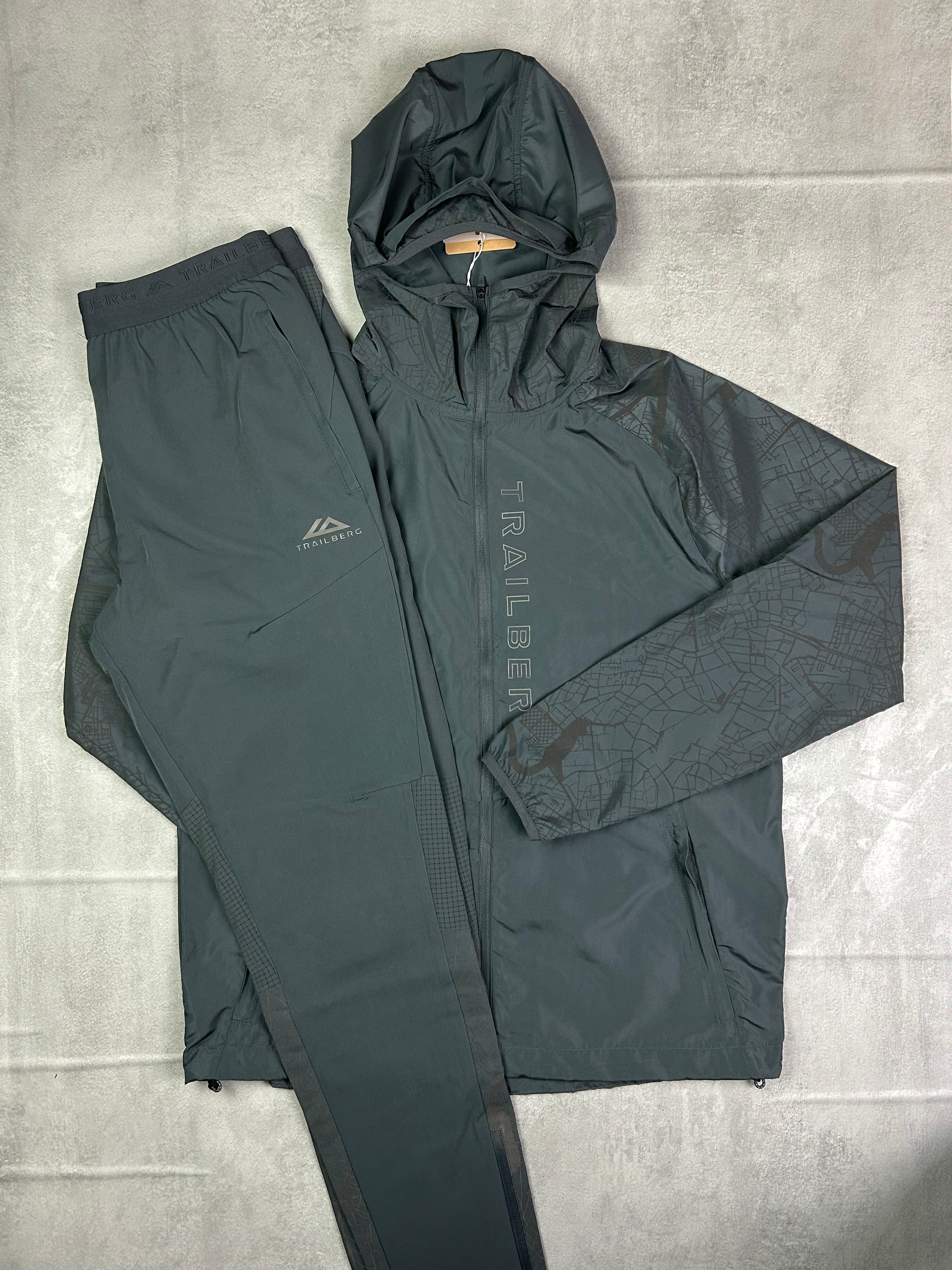 trailberg geneva running tracksuit set charcoal grey