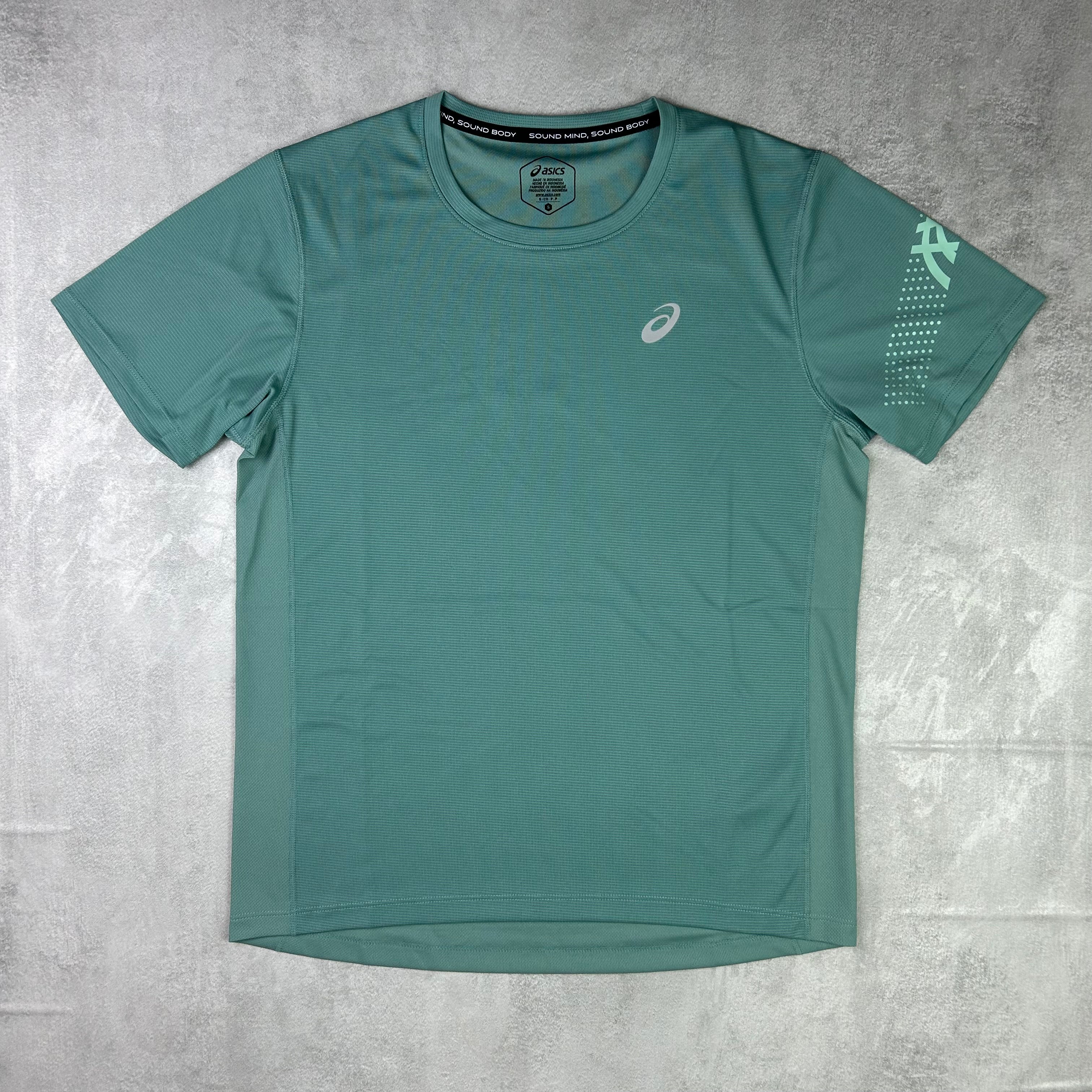 Asics Men's icon t shirt in turquoise/celadon