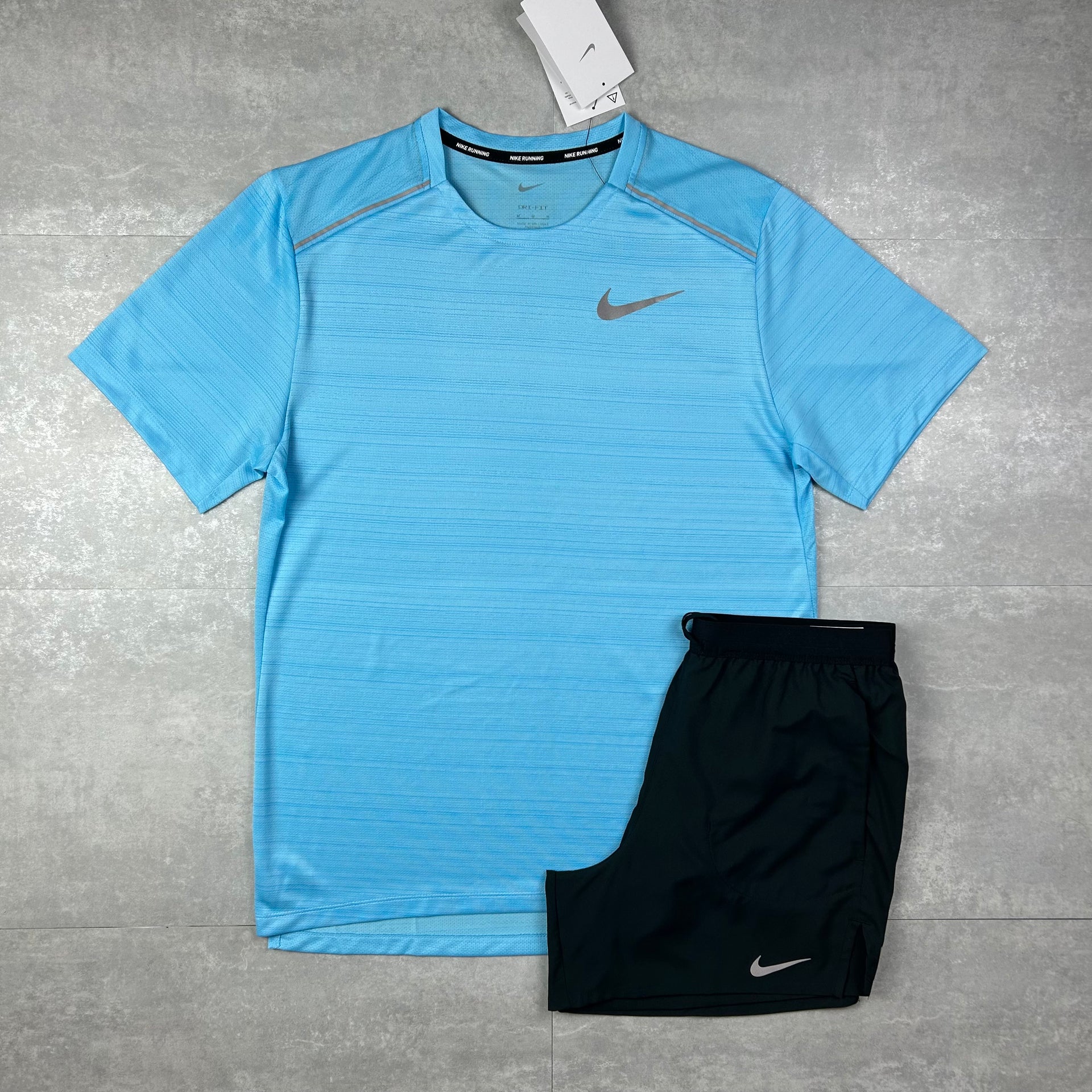 Nike Men's miler set aqua blue