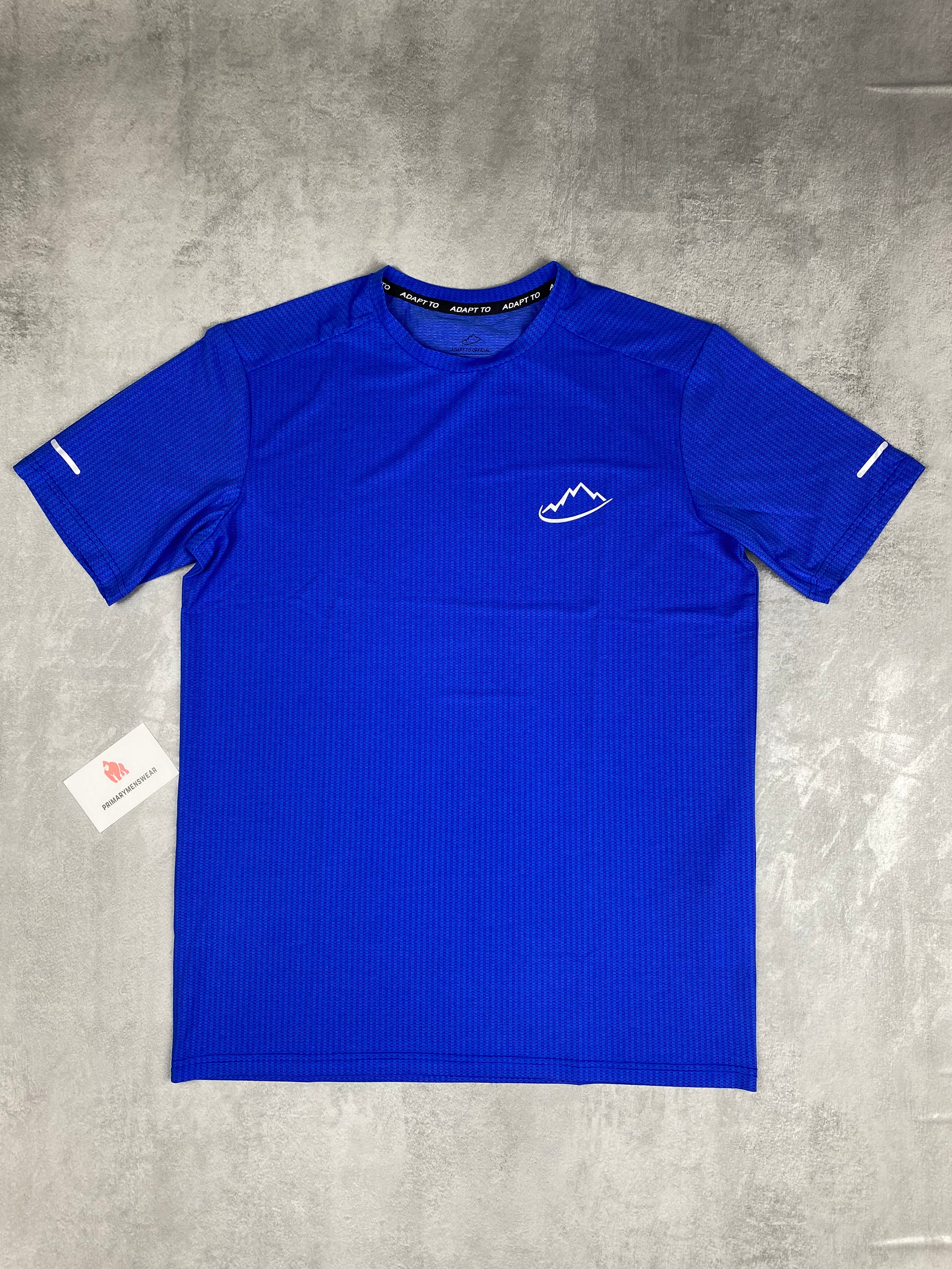 adapt to Men's running track t shirt blue