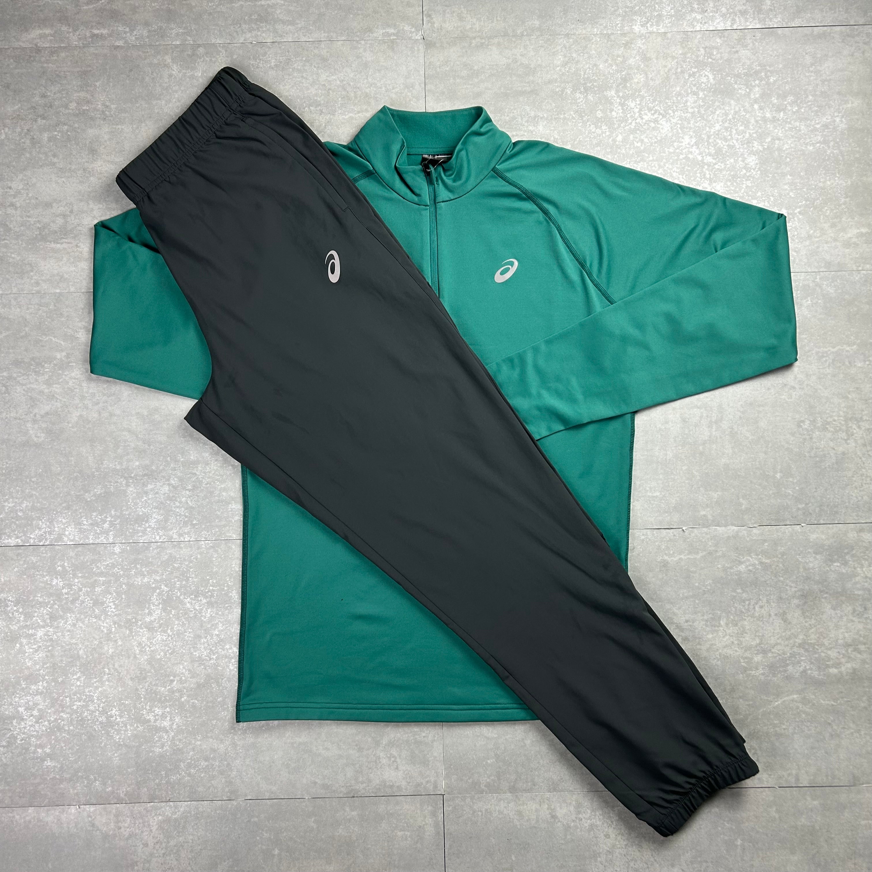 Asics sport run tracksuit set turqoise/grey