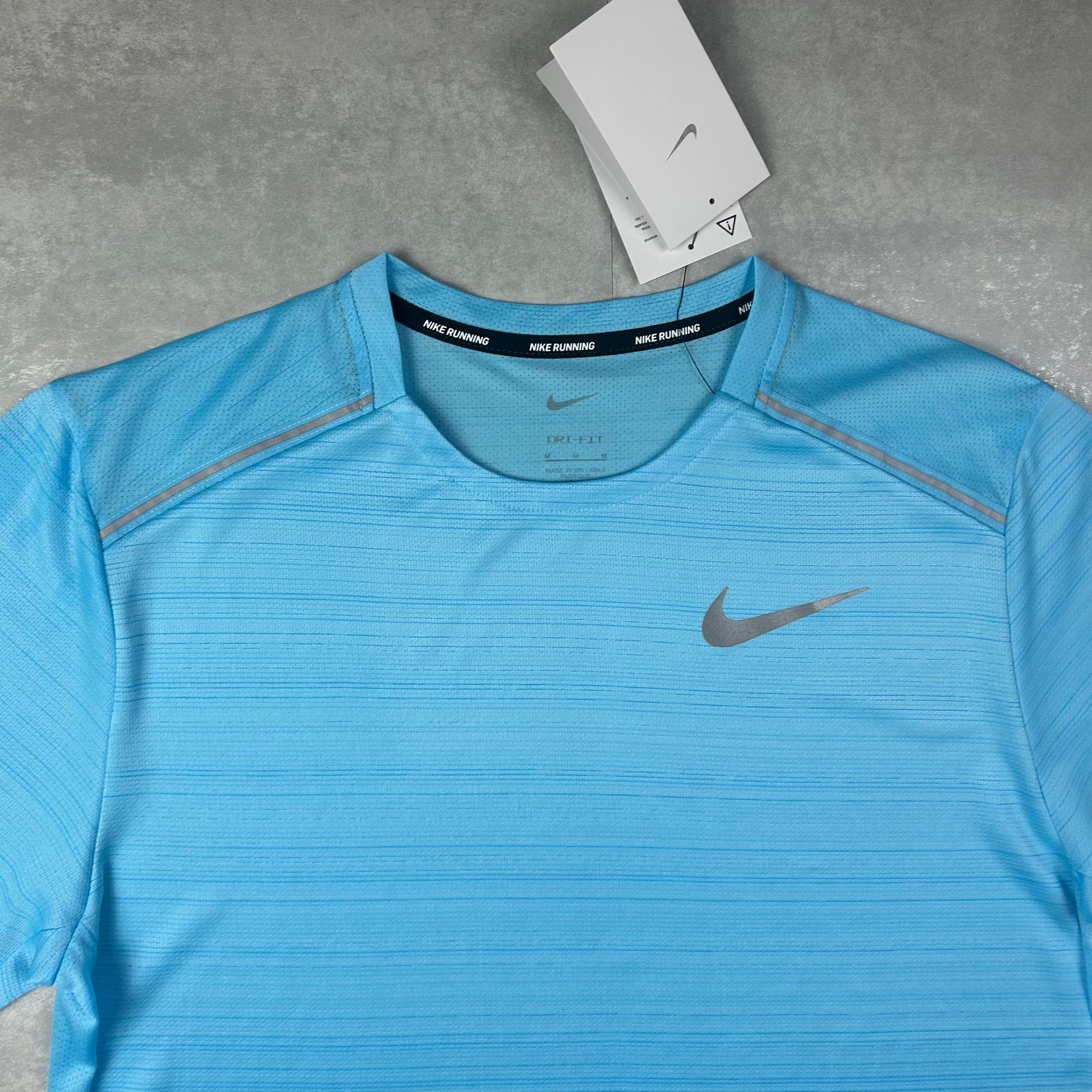 Nike miler 1.0 men's t shirt aqua blue