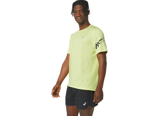 Asics men's icon t shirt lime glow