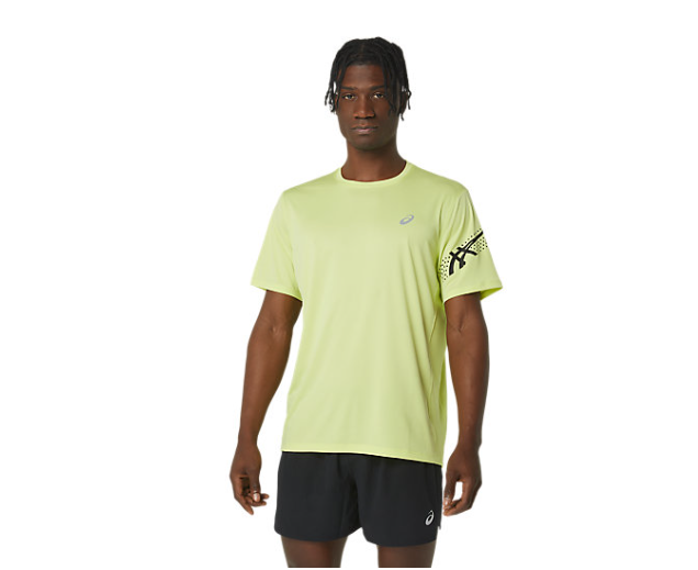 Asics men's icon t shirt lime glow