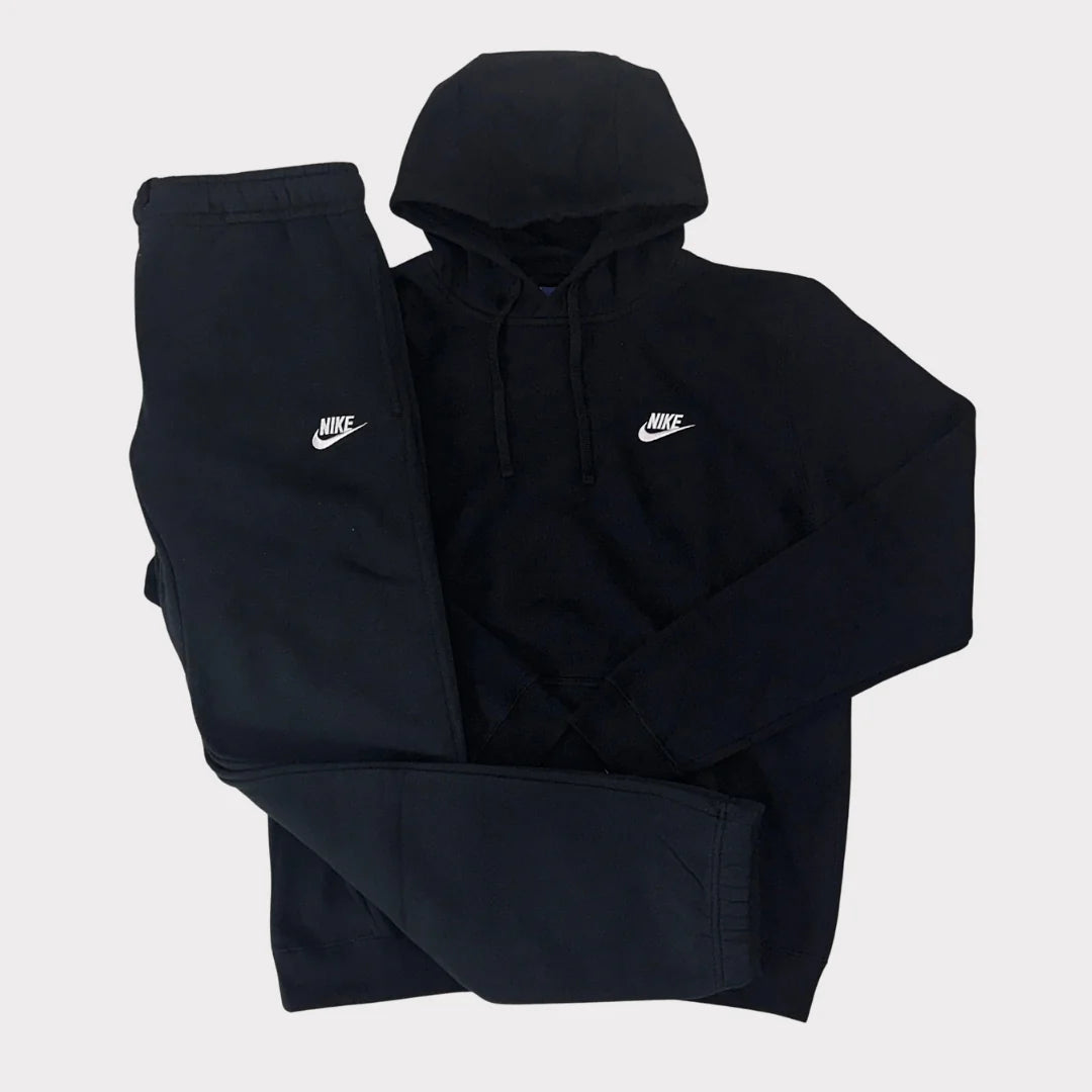 Nike club fleece tracksuit set black