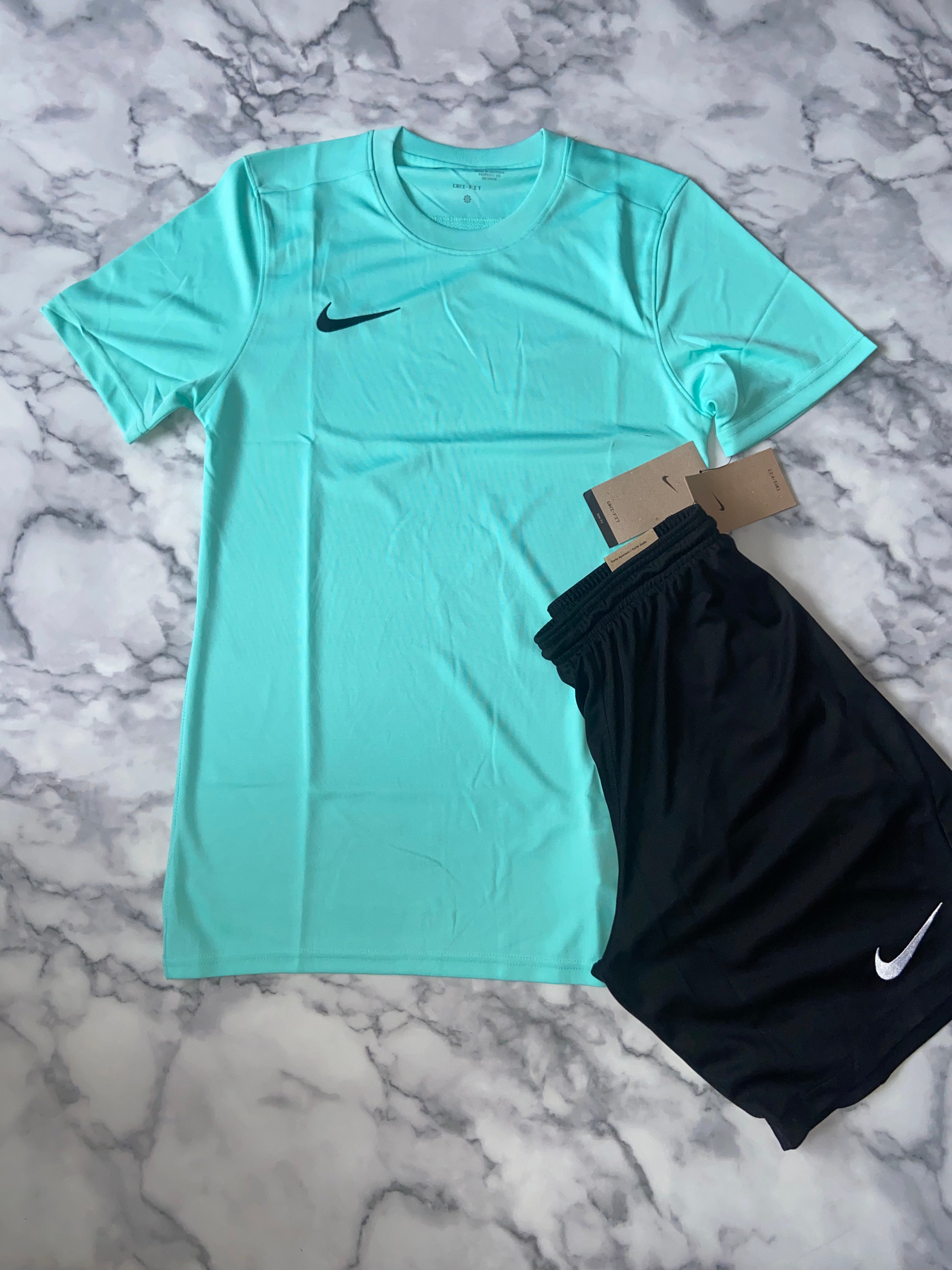 Nike dri fit set turquoise blue/black