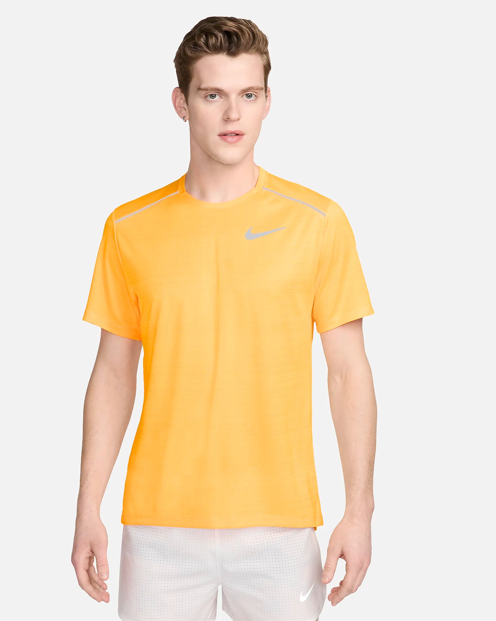 nike miler 1.0 men's short sleeve running t shirt laser orange