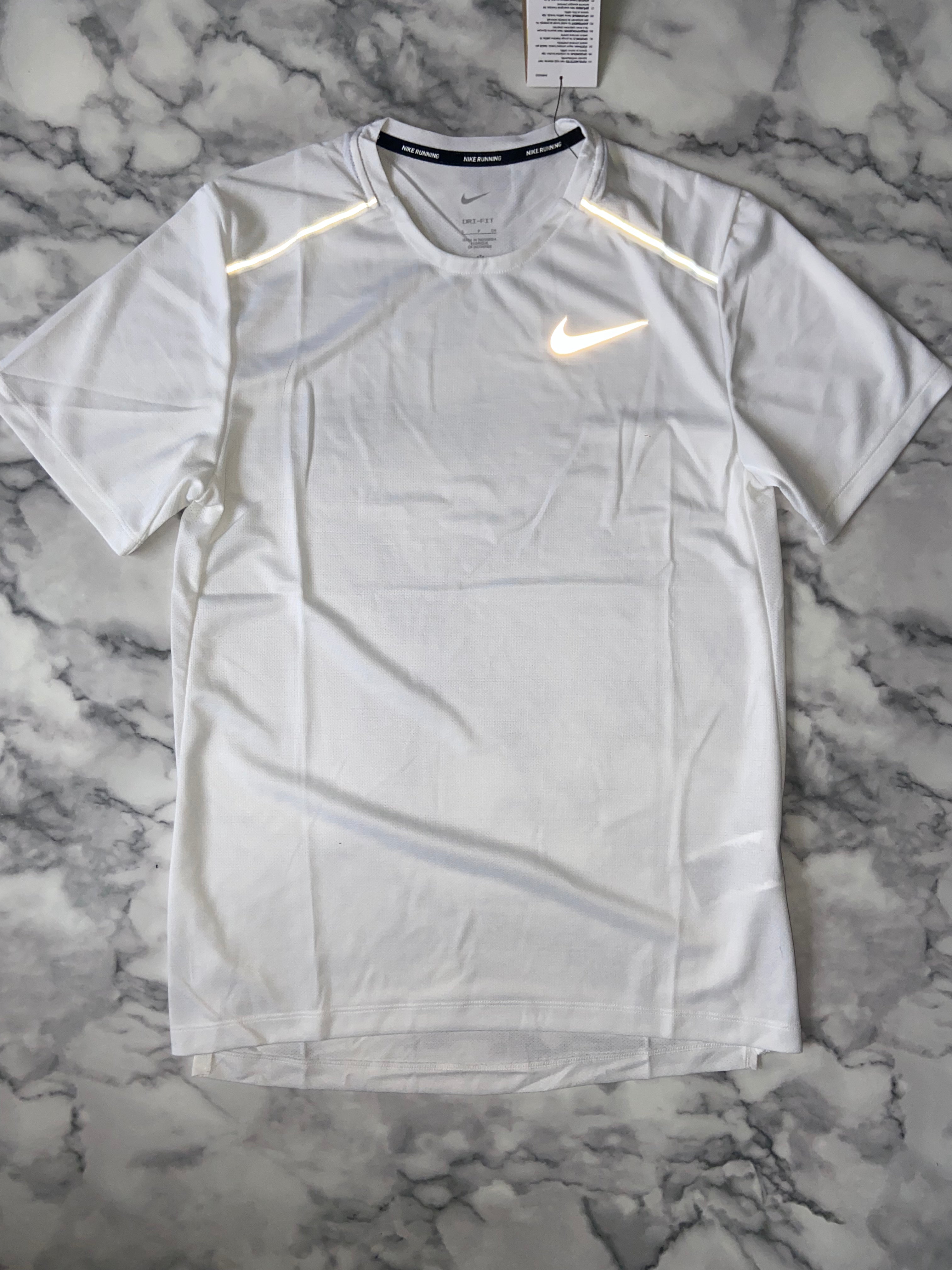 nike white miler 1.0 t shirt