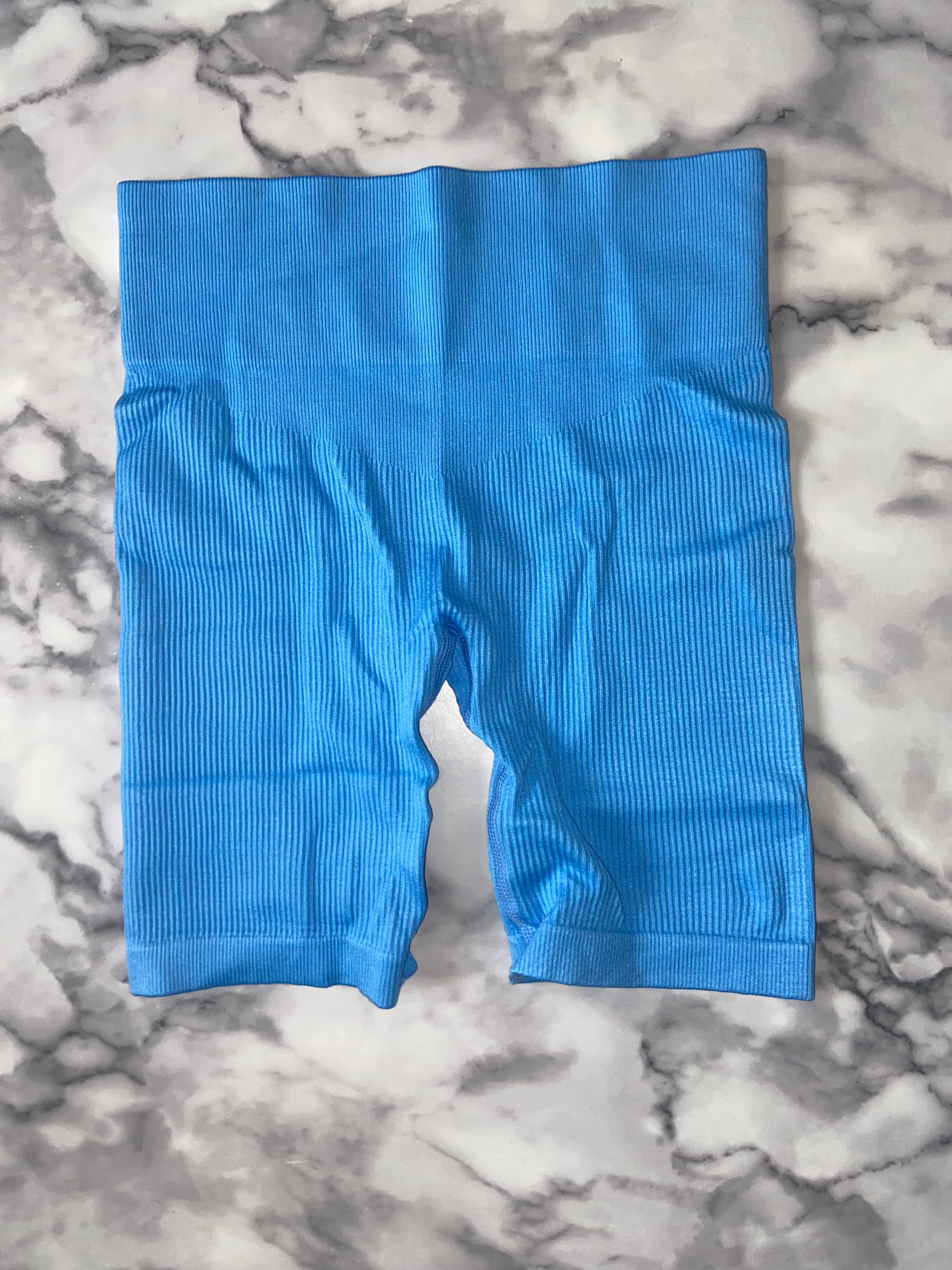 Ribbed cycling short baby blue